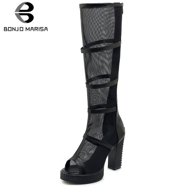bonjomarisa 2019 large size 33-43 peep toe summer boots woman shoes chunky heels new fashion mid calf boots shoes woman footwear, Black
bonjomarisa 2019 large size 33-43 peep toe summer boots woman shoes chunky heels new fashion mid calf boots shoes woman footwear, Black