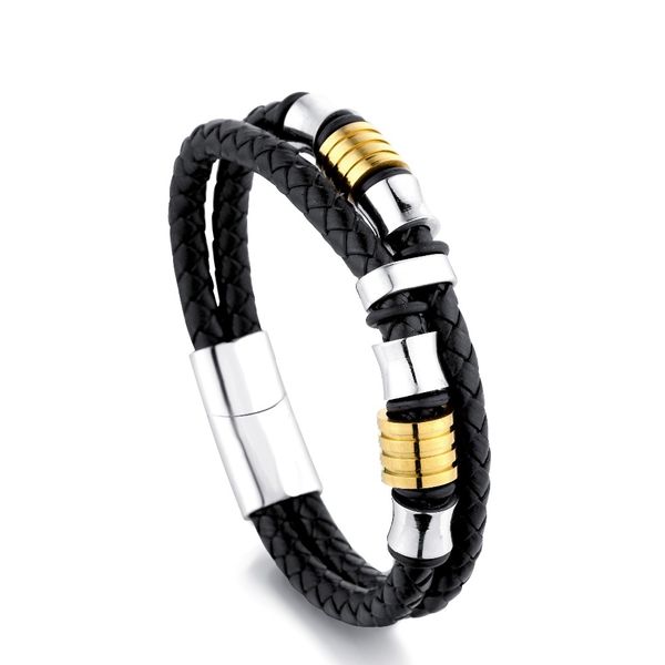 genuine leather bracelet double layer gold/silver color special jewelry for men father's day gift big discount, Golden;silver
genuine leather bracelet double layer gold/silver color special jewelry for men father's day gift big discount, Golden;silver