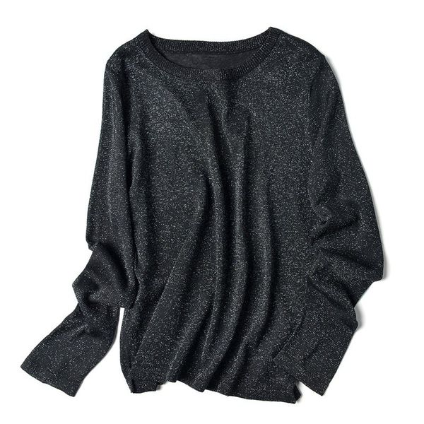 gigogou spring autumn shinny lurex sweater women long sleeve pullover women basic sweaters o neck knit femme pull 2019, White;black
gigogou spring autumn shinny lurex sweater women long sleeve pullover women basic sweaters o neck knit femme pull 2019, White;black