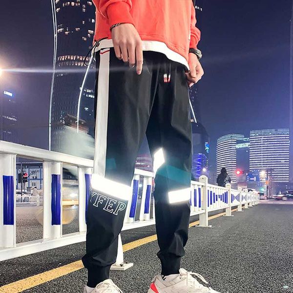 men's pants sfabl trousers side stripe track jogger men 2021 reflective label harem hip hop streetwear male sweatpants, Black
men's pants sfabl trousers side stripe track jogger men 2021 reflective label harem hip hop streetwear male sweatpants, Black
