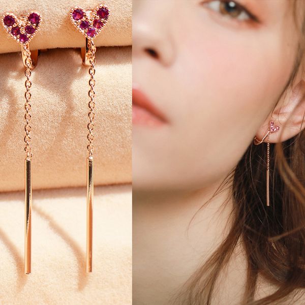 2019 korean jewelry zircon clip on earrings exquisite heart and flower shape tassel long ear clips for women without piercing, Silver
2019 korean jewelry zircon clip on earrings exquisite heart and flower shape tassel long ear clips for women without piercing, Silver