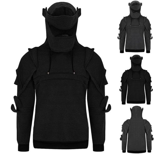 knight men vintage mask sportswear elbow button pullover long sleeve hooded sweatshirt blouse#1123, Blue;black
knight men vintage mask sportswear elbow button pullover long sleeve hooded sweatshirt blouse#1123, Blue;black