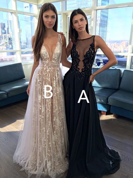 3d applique beaded prom party dresses deep v-neck lace open back formal dress evening gowns red carpet dress custom made graduation dress, Black
3d applique beaded prom party dresses deep v-neck lace open back formal dress evening gowns red carpet dress custom made graduation dress, Black