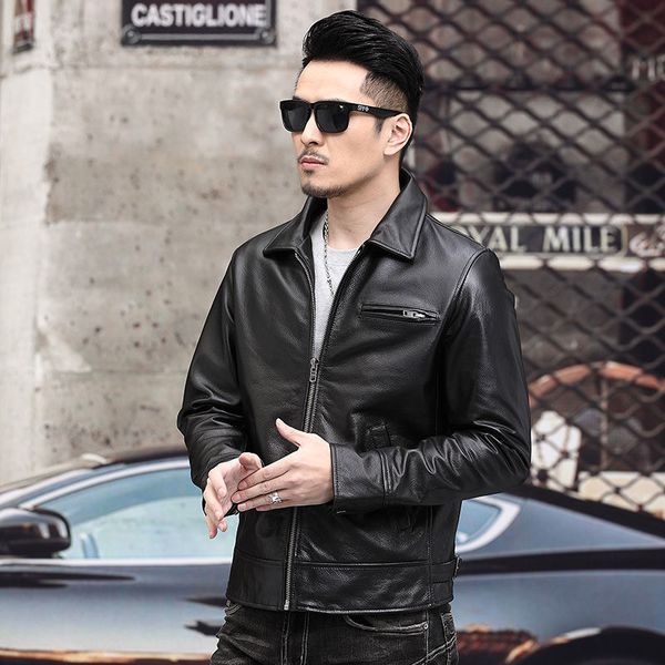 mens coat 100% cow leather jacket men jacket natural leather high-quality coat h75, Black
mens coat 100% cow leather jacket men jacket natural leather high-quality coat h75, Black