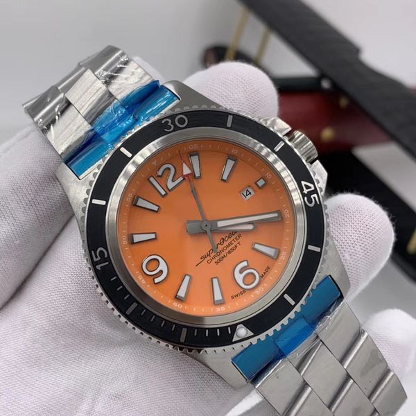 superocean automatic movement mechanical mens watches stainless steel bezel orange dial wristwatches folding buckle great watch, Slivery;brown
superocean automatic movement mechanical mens watches stainless steel bezel orange dial wristwatches folding buckle great watch, Slivery;brown