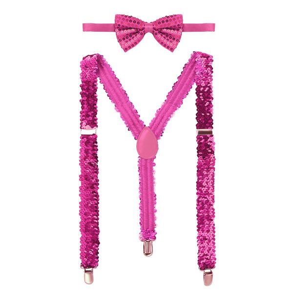 women shiny sequins elastic y shape adjustable braces shoulder straps suspender with bow tie stage dance performance accessories, Black;white
women shiny sequins elastic y shape adjustable braces shoulder straps suspender with bow tie stage dance performance accessories, Black;white