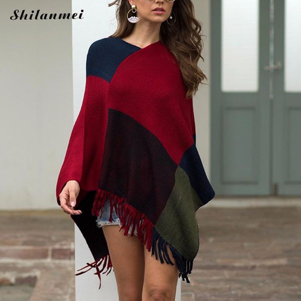 women black casual pullover plaid patchwork knitted v neck cloak sweater autumn winter streetwear women sweaters and pullovers
women black casual pullover plaid patchwork knitted v neck cloak sweater autumn winter streetwear women sweaters and pullovers