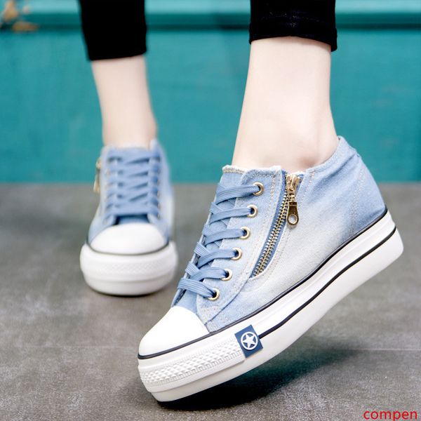 2019 spring denim canvas shoes women s korean version increased height platform women s shoes
2019 spring denim canvas shoes women s korean version increased height platform women s shoes