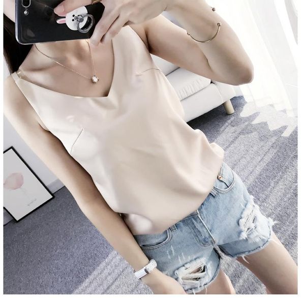 satin v neck camisole tank casual summer backless women silk halter sleeveless sleepwear camis bralette slim, White
satin v neck camisole tank casual summer backless women silk halter sleeveless sleepwear camis bralette slim, White