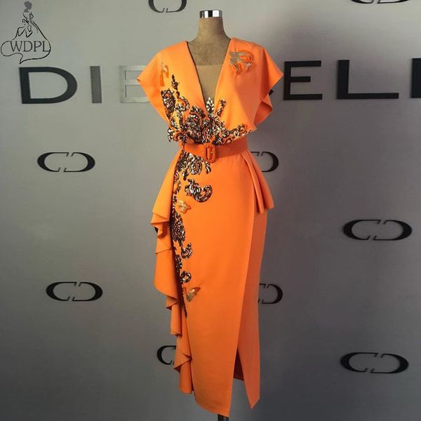 orange stretchy satin tea length cocktail prom dresses sheath v neck ruffles arabic women formal party wear with sequined lace aplliques, Black
orange stretchy satin tea length cocktail prom dresses sheath v neck ruffles arabic women formal party wear with sequined lace aplliques, Black