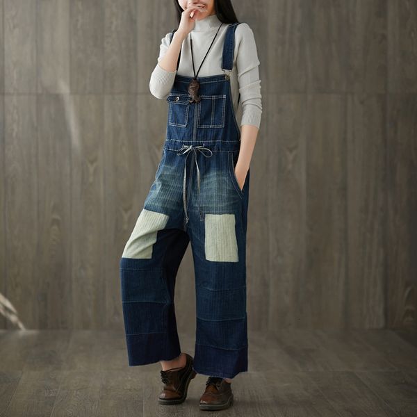one shirt with water will code wash do used holes cowboy waist of trousers rope contrast wide leg salopettes, Blue 
one shirt with water will code wash do used holes cowboy waist of trousers rope contrast wide leg salopettes, Blue