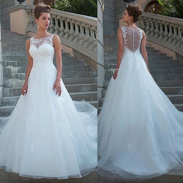 chic tulle organza scoop neckline natural waistline a-line wedding dress with lace appliques bridal dress tfdh02, White
chic tulle organza scoop neckline natural waistline a-line wedding dress with lace appliques bridal dress tfdh02, White