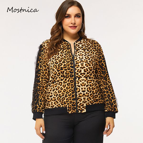 mostnica women leopard printed plus size jacket autumn long sleeve zipper up tomenta trim jackets coats for woman streetwear, Black;brown
mostnica women leopard printed plus size jacket autumn long sleeve zipper up tomenta trim jackets coats for woman streetwear, Black;brown