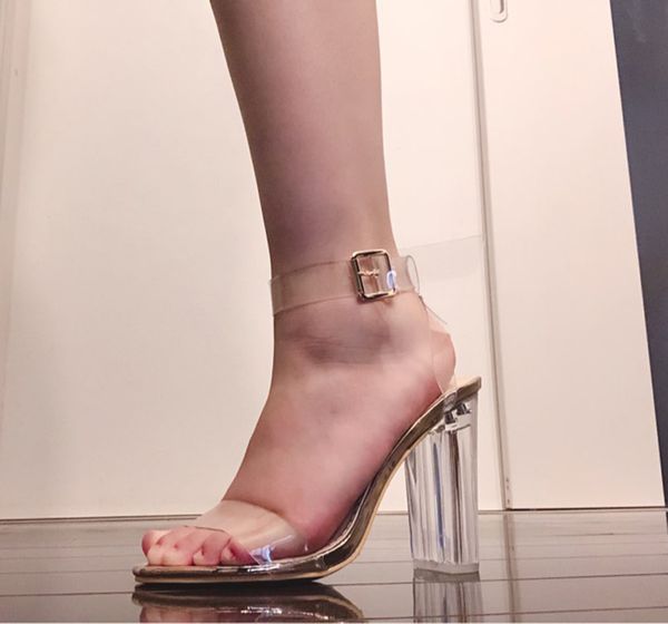 uckle sandals high heels shoes celebrity wearing simple style pvc clear transparent strappy. ggx-011, Black
uckle sandals high heels shoes celebrity wearing simple style pvc clear transparent strappy. ggx-011, Black