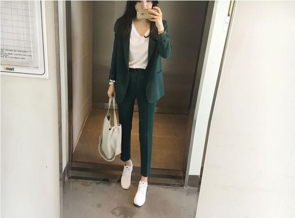 women's suits pants set casual terno feminino ladies office uniform work clothes casual feet pants set two-piece, White;black
women's suits pants set casual terno feminino ladies office uniform work clothes casual feet pants set two-piece, White;black