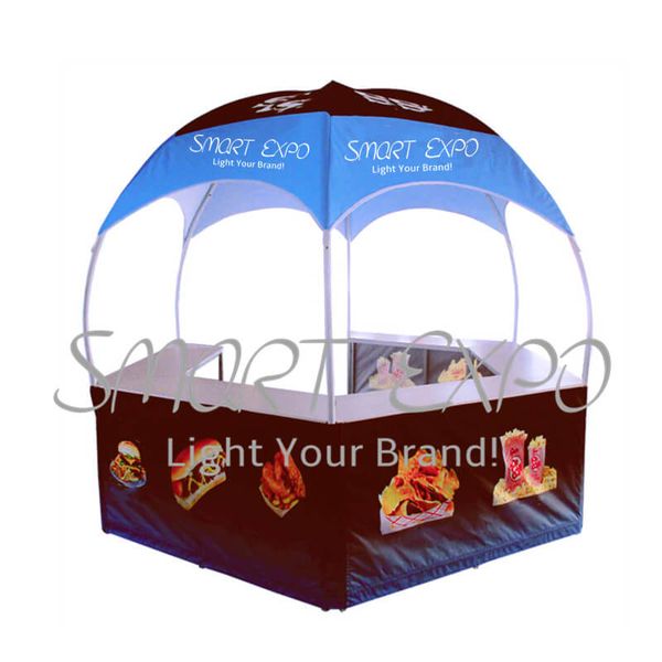 portable street snack food cool drinks stall canopy kiosk with dye-sublimation graphics and portable wheeled carry bag
portable street snack food cool drinks stall canopy kiosk with dye-sublimation graphics and portable wheeled carry bag