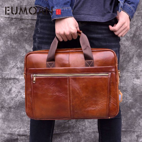 eumoan cowhide leather briefcase mens genuine leather handbags men's business messenger bags laptop
eumoan cowhide leather briefcase mens genuine leather handbags men's business messenger bags laptop