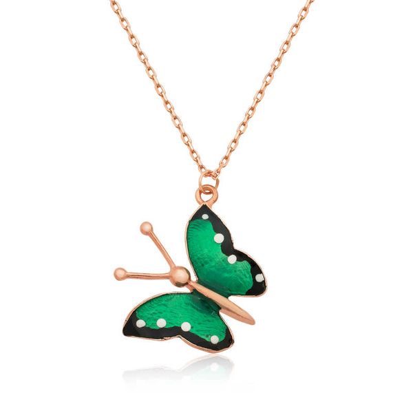 925 sterling silver green butterfly lady necklace 
925 sterling silver green butterfly lady necklace