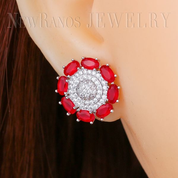 newranos cubic zirconia stud earrings red flower shape earrings round piercing for women fashion jewelry egy012, Golden;silver
newranos cubic zirconia stud earrings red flower shape earrings round piercing for women fashion jewelry egy012, Golden;silver