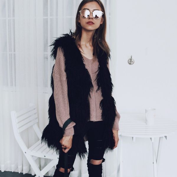 women's jacket waistcoat fashion imitation fur waistcoat women's fashionable beach wool warmth, Black;white
women's jacket waistcoat fashion imitation fur waistcoat women's fashionable beach wool warmth, Black;white