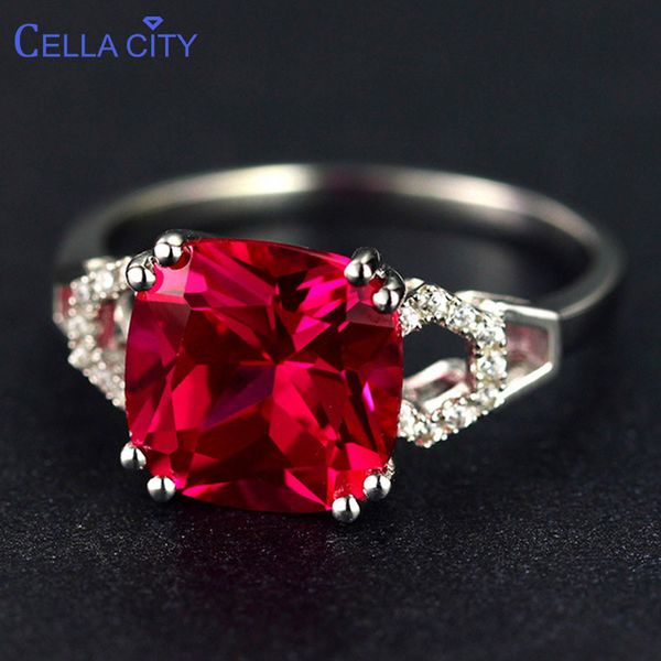 cellacity classic silver 925 ring with square ruby/emerald gemstone charm women silver jewlery engagement lady gift size 6-10, Golden;silver
cellacity classic silver 925 ring with square ruby/emerald gemstone charm women silver jewlery engagement lady gift size 6-10, Golden;silver