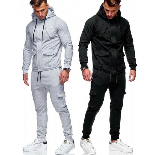 men tracksuit sports suit sets outwear sweat hoodies long pants jogger plus size, Gray
men tracksuit sports suit sets outwear sweat hoodies long pants jogger plus size, Gray