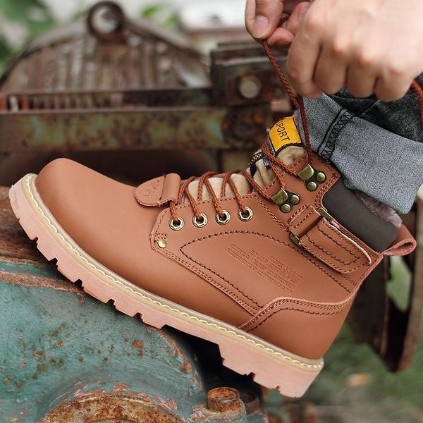 goodrsson casual cowhide boots couple models men's and women's fashion boots thick bottom lace up solid buckle decoration tide, Black
goodrsson casual cowhide boots couple models men's and women's fashion boots thick bottom lace up solid buckle decoration tide, Black