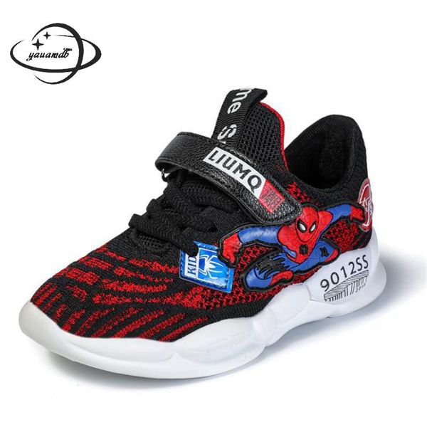 

kids casual shoes spring autumn boys and girls sneakers shoes hook loop cartoon anti-slippery wear-resisting children h31, Black;red