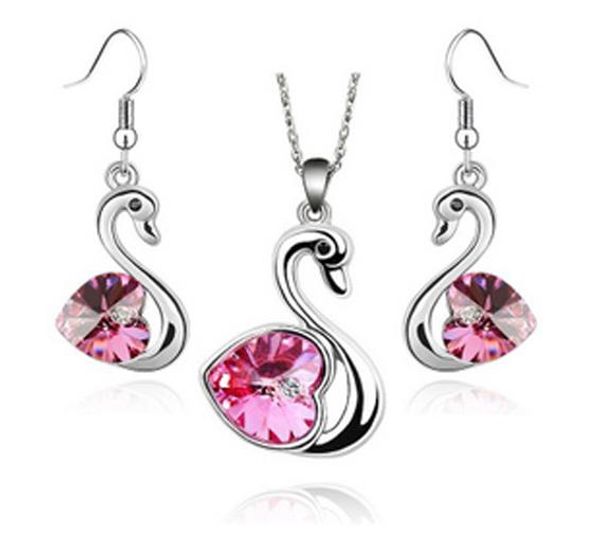 fashion 18k white gold plated swarovski elements crystal swan necklace earrings jewelry sets for women wedding bridal jewelry sets nice gift, Silver
fashion 18k white gold plated swarovski elements crystal swan necklace earrings jewelry sets for women wedding bridal jewelry sets nice gift, Silver