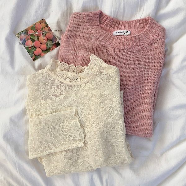 women lace blouse long sleeve fashion blouses and shirts casual female clothing turtleneck lace womens (sy5519, White
women lace blouse long sleeve fashion blouses and shirts casual female clothing turtleneck lace womens (sy5519, White
