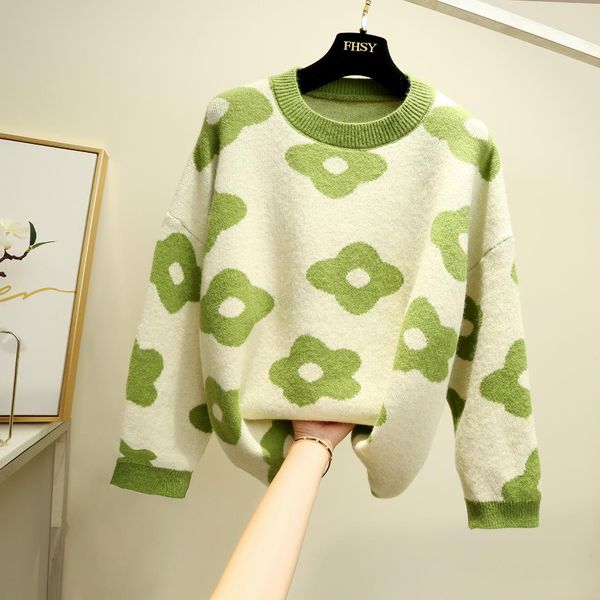 hamaliel new fashion women pullovers fall winter floral print knitted loose sweater casual long sleeve jumpers, White;black
hamaliel new fashion women pullovers fall winter floral print knitted loose sweater casual long sleeve jumpers, White;black