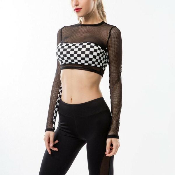 2020 sportwear women fashion casual ladies black white plaid stitching perspective sports crop yoga shirts long sleeves fitness, White;red
2020 sportwear women fashion casual ladies black white plaid stitching perspective sports crop yoga shirts long sleeves fitness, White;red