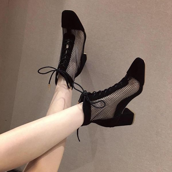 liren 2019 summer fashion lady air mesh women boots round wrapped toe square heels cross-tie lace-up zip fashion shoes, Black
liren 2019 summer fashion lady air mesh women boots round wrapped toe square heels cross-tie lace-up zip fashion shoes, Black
