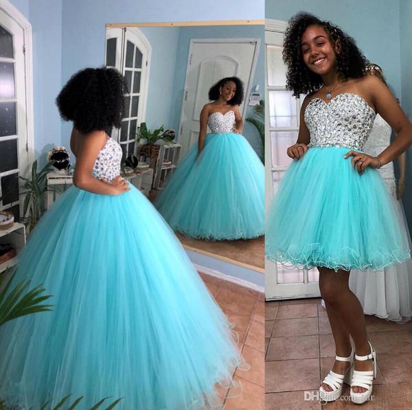 mint tulle quinceanera dresses puffy ball gown sweetheart beaded crystals custom made formal evening gowns sweet 16 prom dress, Blue;red
mint tulle quinceanera dresses puffy ball gown sweetheart beaded crystals custom made formal evening gowns sweet 16 prom dress, Blue;red