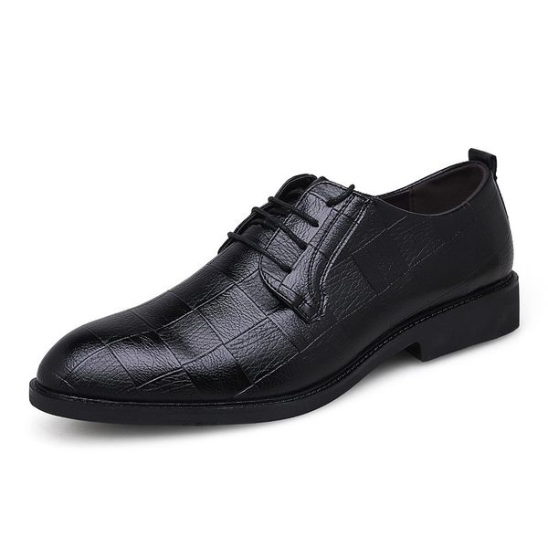 leather formal shoes men gingham business dress derby shoe man office work lace-up footwear male, Black
leather formal shoes men gingham business dress derby shoe man office work lace-up footwear male, Black