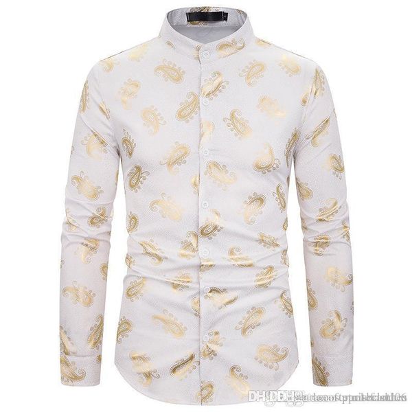 paisley print mens shirt luxury gold mens casual clothes fashion styles homme long sleeve, White;black
paisley print mens shirt luxury gold mens casual clothes fashion styles homme long sleeve, White;black