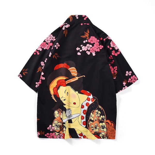 2019 fashion men's kimono shirt cardigan women trench coat japanese style flowers loose fit polyester man summer clothing, Tan;black
2019 fashion men's kimono shirt cardigan women trench coat japanese style flowers loose fit polyester man summer clothing, Tan;black