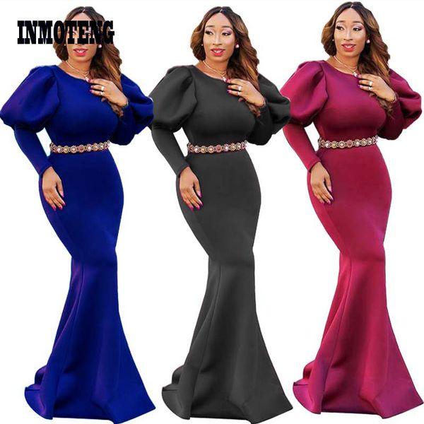 long puff sleeve o neck mermaid party dress elegant scuba bodycon maxi gown solid women formal dresses vestido plus size no belt, Black;pink
long puff sleeve o neck mermaid party dress elegant scuba bodycon maxi gown solid women formal dresses vestido plus size no belt, Black;pink