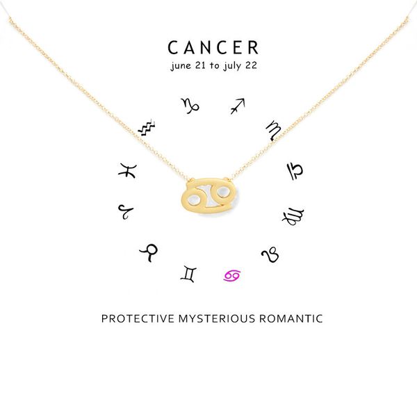minimalism 12 constellation cancer necklaces for women zodiac chains necklace valentine's gifts fashion jewelry with white card, Silver
minimalism 12 constellation cancer necklaces for women zodiac chains necklace valentine's gifts fashion jewelry with white card, Silver