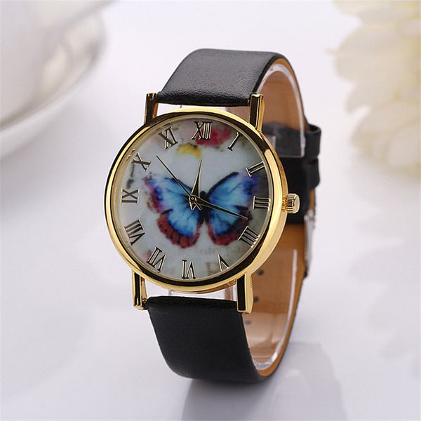2018 fashion women girl dress bracelet watch quarzt clock butterfly style leather band analog quartz wrist watch, Slivery;brown
2018 fashion women girl dress bracelet watch quarzt clock butterfly style leather band analog quartz wrist watch, Slivery;brown