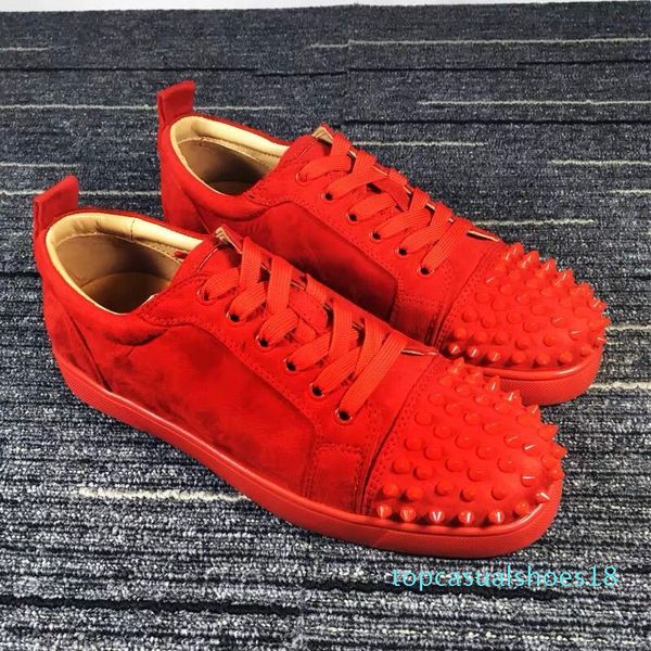 new 2019 designer sneakers red bottom shoe low cut suede spike luxury shoes for men and women party wedding crystal leather sneakers t18, Black
new 2019 designer sneakers red bottom shoe low cut suede spike luxury shoes for men and women party wedding crystal leather sneakers t18, Black