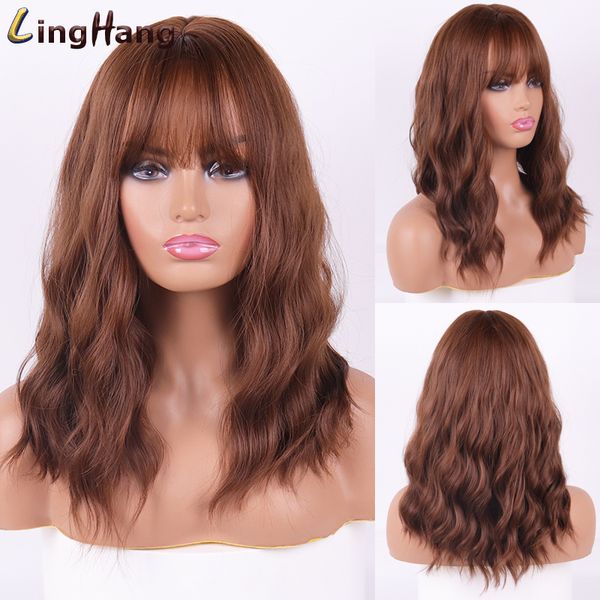 linghang коричневого до блондинка ломбер волна синтетический парики с челкой средней длины парики для женщин волнистые волосы косплей жаропр, Black
linghang коричневого до блондинка ломбер волна синтетический парики с челкой средней длины парики для женщин волнистые волосы косплей жаропр, Black