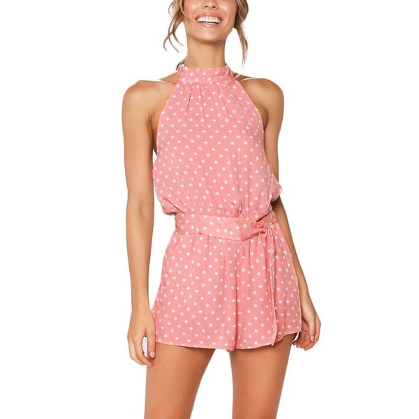 2019 fashion women polka dot print jumpsuit elegant halter backless summer sleeveless pockets playsuit, Black;white
2019 fashion women polka dot print jumpsuit elegant halter backless summer sleeveless pockets playsuit, Black;white