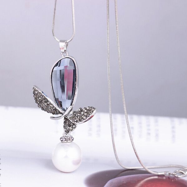 1pcs korean jewelry selling bow imitation pearl necklace pendant long design necklace sweater chain woman jewelry, Silver
1pcs korean jewelry selling bow imitation pearl necklace pendant long design necklace sweater chain woman jewelry, Silver