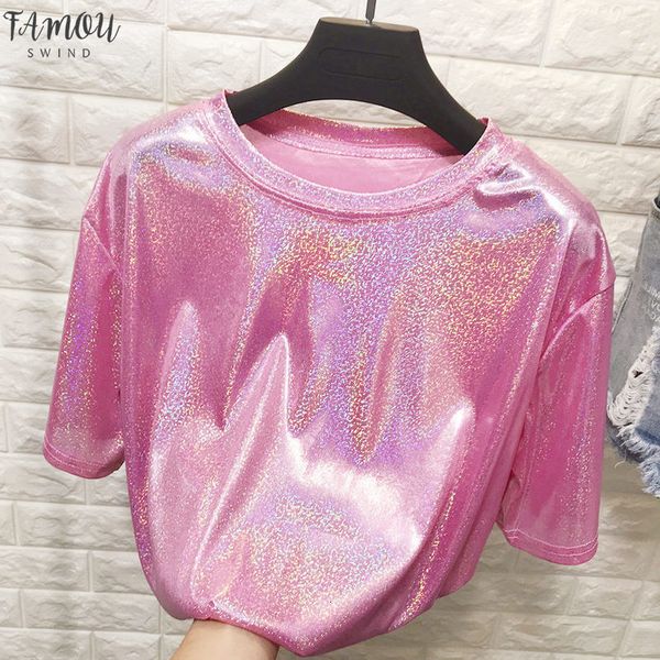 summer woman shiny loose short sleeve t shirt club aesthetic harajuku women stylish silk tshirt, White
summer woman shiny loose short sleeve t shirt club aesthetic harajuku women stylish silk tshirt, White