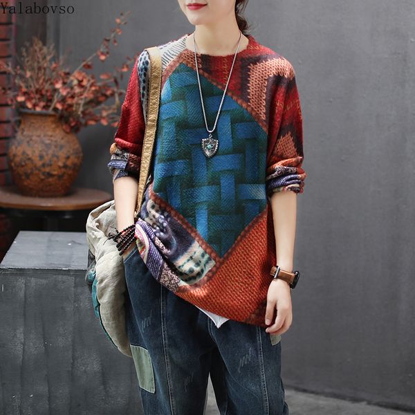2019 new style round neck loose sweater long sleeved pullover autumn and winter retro printing loose fitting sweater women a0bz4, White;black
2019 new style round neck loose sweater long sleeved pullover autumn and winter retro printing loose fitting sweater women a0bz4, White;black