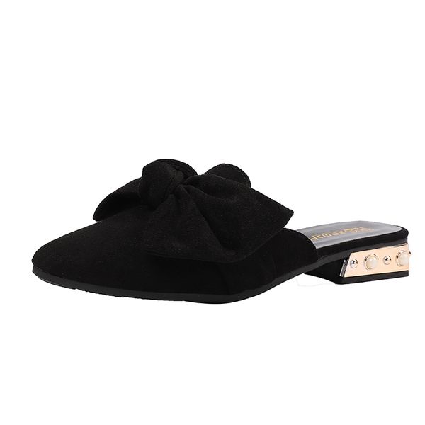 kjstyrka 2020 new bow pointed half slippers women wear summer fashion silk flat bottom sandals for girls, Black
kjstyrka 2020 new bow pointed half slippers women wear summer fashion silk flat bottom sandals for girls, Black