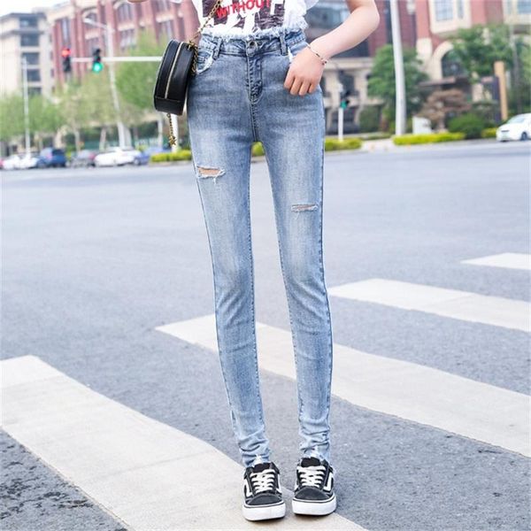 women's 2019 spring and summer long jeans, tight hole, tall, extra long 175 high waist pencil pants, Blue
women's 2019 spring and summer long jeans, tight hole, tall, extra long 175 high waist pencil pants, Blue