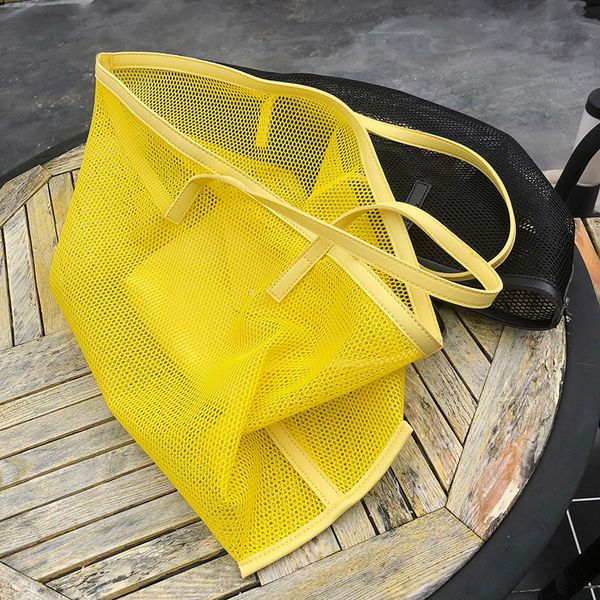 big mesh tote bag large capacity stylish beach bag bright yellow mesh shopping handbag leather strap huge bags handbags women
big mesh tote bag large capacity stylish beach bag bright yellow mesh shopping handbag leather strap huge bags handbags women