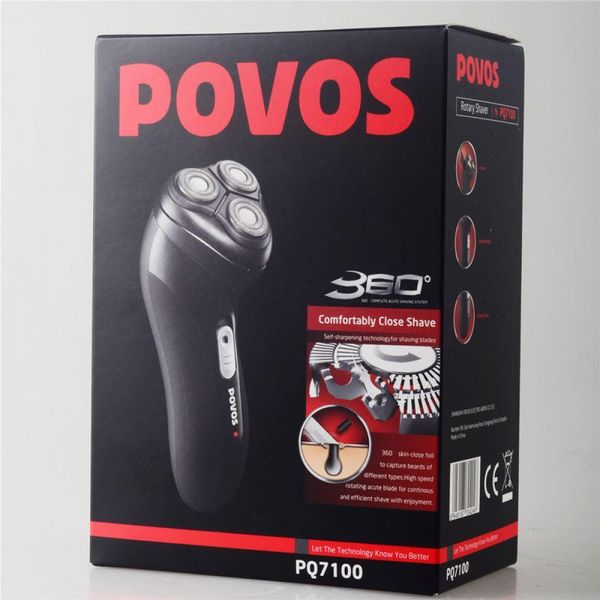 povos factory direct sale rechargeable electric shaver for men shaving razor triple blades 3d floating big trimmer pq7100